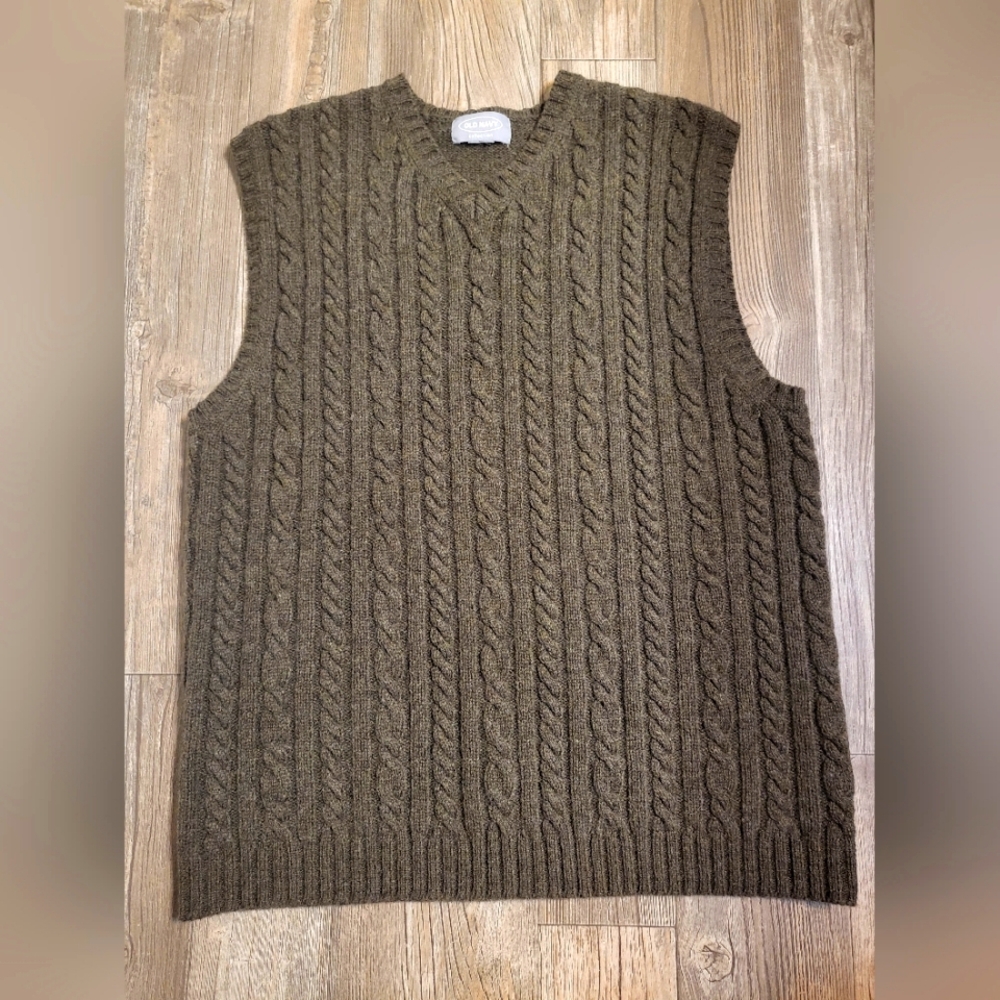 Vintage Old Navy Men's Brown Sweater Vest